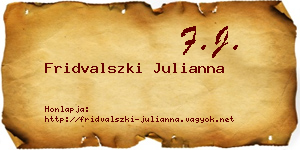 Fridvalszki Julianna névjegykártya